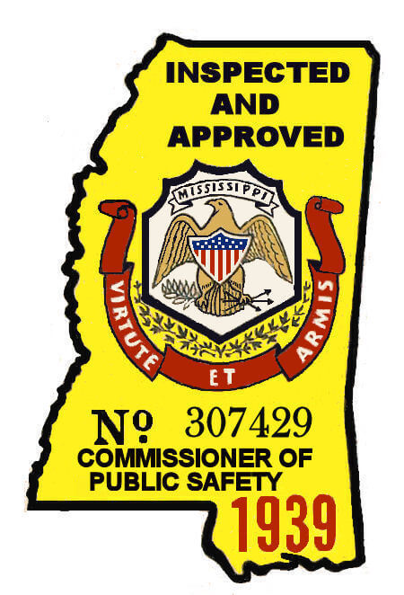 (image for) 1939 Mississippi Inspection sticker